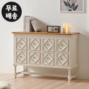 [벤티스가구]세델 엔틱 콘솔 원목 현관 테이블 복도장 슬림 거실 콘솔 수납장 서랍장 폭좁은 2단