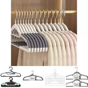 논슬립 회전형 옷걸이 10개/상의 니트 맨투맨 반팔 후드티 가벼운 튼튼한 슬림 가정용 매장용 업소용 빨래