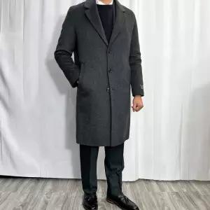 [바쏘옴므]FW 울 캐시미어 핸드메이드 구스라이너 싱글코트 차콜 WSY4CJ11-2