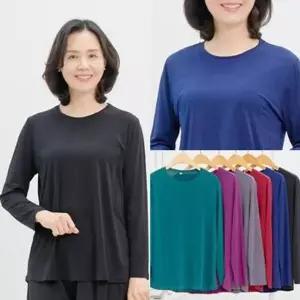 [NS홈쇼핑]마미소 심플 긴팔 티셔츠 국내생산 무지 단색 라운드 기본티 엄마 할머니 빅사이즈 40 60 마..