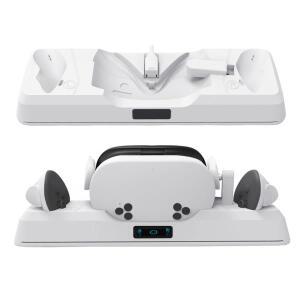 VR 헤드셋 및 컨트롤러 충전 스탠드 메타 퀘스트 3S 배터리 2 개 포함