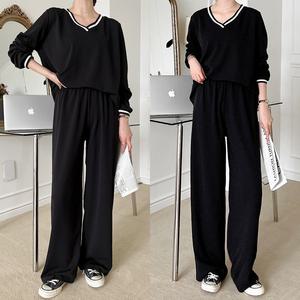 허밍퍼플 여성용 3698-VS 알렌 세트 빅사이즈 편안한 상의 하의 바지 와이드 오버핏 간절기 여성의류