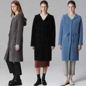 [르오트(LeOT)] 후드 퍼 더블페이스 밀라노 니트코트-사이즈 55~88까지