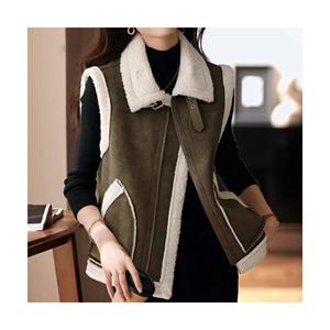 여자 양털 하이넥 오버핏 무스탕 베스트