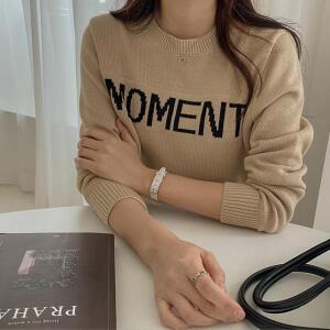 [시크릿라벨] 데일리라운드넥레터링니트티