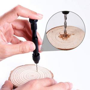 핸드 공예 핀바이스 가죽 미니 드릴 수동 도구