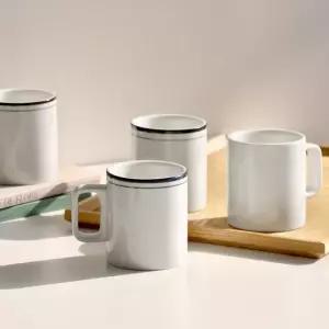 뉴욕 킹스인 일자 머그 320ml 4p세트 4color 택1   홈카페 머그컵 집들이선물