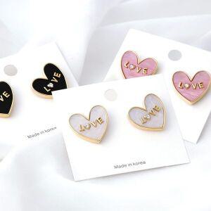 [오너클랜]러브홀릭 러블리 하트 패션 티탄침 귀걸이 여름귀걸이 캐릭터귀걸이 우정귀걸이