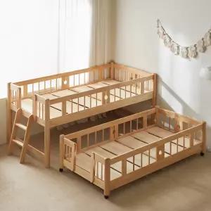 [가구타운]601 원목 슬라이딩 이단침대 우드깔판 포함