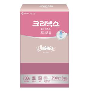 크리넥스 미용티슈 실크소프트 250매 X 3개입 1개