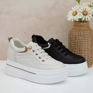 천연소가죽)티안나는7cm 키높이 속굽 캐주얼 밴딩 스니커즈