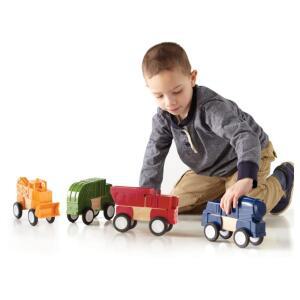 5세 쉬운 자동차 조립 블록 중장비 4종 장난감 작동완구 경주놀이 도로놀이