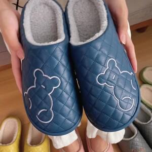 자수 털슬리퍼 털신 사무실 남성 여성 실내화 겨울