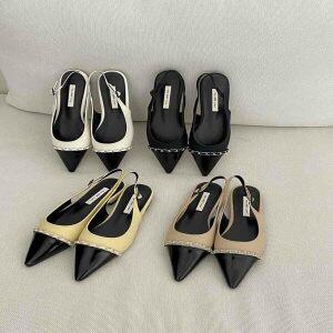 여성 합피 플랫 슬링백 109100