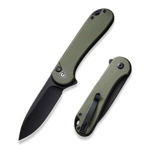 CIVIVI 엘리멘툼 II 포켓 접이식 나이프, 2.96인치 니트로-V 스틸 블레이드 G10 핸들 유틸리티 딥 캐리 클립 포함 캠핑 하이킹 사냥용 C18062P-3