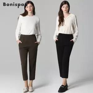 [보니스팍스][보니스팍스(Bonispax)] 허리 밴딩 절개 슬랙스 (택가격 89000원)