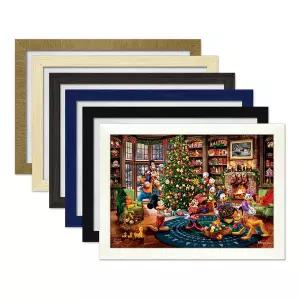 [보리보리/하비스]디즈니 킨케이드 미키와 친구들의 크리스마스 퍼즐 1000P+우드 액자 세트