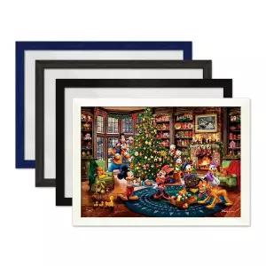 [보리보리/하비스]디즈니 킨케이드 미키와 친구들의 크리스마스 퍼즐 1000P+슬림 우드 액자 세트