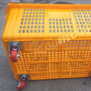 국산 바퀴 달린 수납 바구니 노랑,빨강,보라,검정 정리박스 이사 플라스틱 바구니