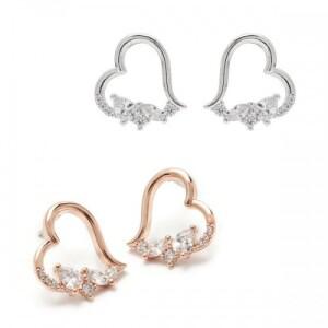 큐빅지르코니아 러블리 하트 은침  귀걸이 ESG4173