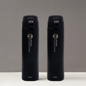 [리벤스] 원터치 보온보냉 스텐 보틀 텀블러 500ml (블랙) 2P