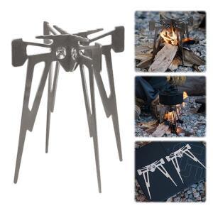 캠핑 가스 스토브 스탠드 스테인레스 접이식 냄비 지원 파이어 요리를위한 모닥불 홀더