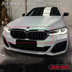 LED 라이트 그릴 BMW 5 시리즈 G30 G31 G38 LCI 20-23 블랙 프론트