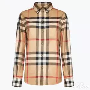 버버리 체크 코튼 셔츠 8071340