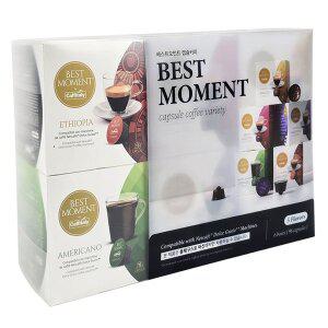 베스트모먼트 캡술커피 96개 5가지맛 아메리카노 룽고 돌체구스토 호환 캡슐 무료배송