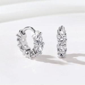 [골드팡] 14k 루비에 랩다이아몬드 테니스 링귀걸이 (2mm)