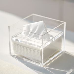 [잘 뽑히는] 투명 아크릴 휴지 냅킨 케이스 각티슈 커버 통