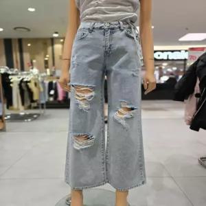 [에고이스트] 디스트로이드 와이드 데님팬츠 ER2DP060