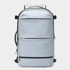 TIGERNU 남성 대용량 비즈니스 여행 가방 확장형 백팩 17인치 - 블루