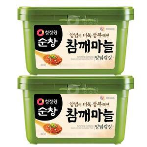 청정원 참깨마늘 양념 쌈장 삼겹살 고기 장류 1kg 2개