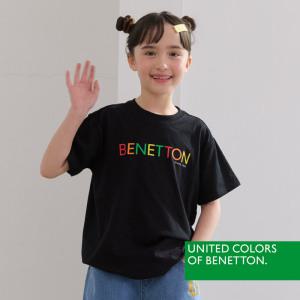 [베네통] 베네통 키즈 공용 반팔티셔츠 블랙 BNKTS5M15T