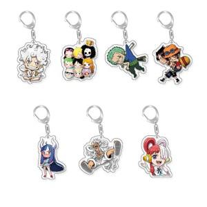 원피스 아크릴 굿즈 키링 루피 조로 에이스 사보 키홀더 커플 열쇠고리 키체인