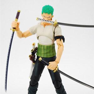 Anime 원피스 Roronoa Zoro 과거 블루 가변 관절 박스형 18cm PVC 액션 피규어 컬렉션 모델 인형 완구