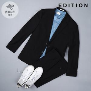 [에디션] 세미 오버핏 블랙 셋업수트 (NED2KG1954_NED2PP1954_BK)