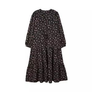 [LAP] 허리끈 콩단추 플라워 롱 원피스 AQ1WO346_DG