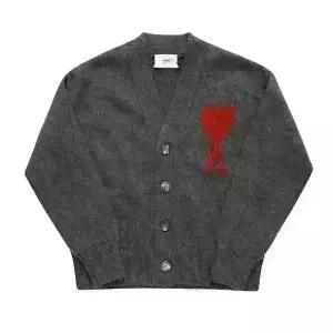 아미 가디건 BFUKC006 018 084 아미 드 꾀흐 빅 하트 로고 인타르시아 브이넥 남성가디건 여성가디건 당일발송
