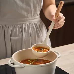 트루쿡 이탈리아산 올리브 실리콘 조리도구 국자, 1개