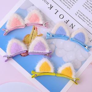 머리장식 고양이귀집게핀 할로윈머리소품 동물코스프레헤어핀