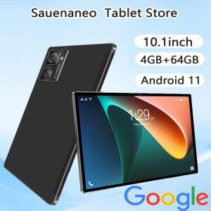 Sauenaneo PC 태블릿 4GB RAM 64GB ROM(1TB 확장) Google Office 듀얼 SIM 카드 지원 듀얼 카메라 Android