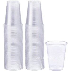 새로운 생일 시식 100 파티 식기 250ML 투명 플라스틱 야외 주방 일회용