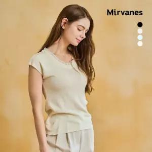 미르바네스 비스코드 넥포인트 티블라우스