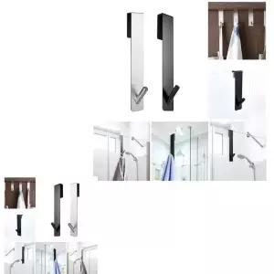 블랙 문걸이 유리문 무타공 걸개 후크 도어행거 옷걸이 문용 욕실