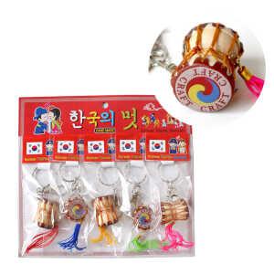 전통 한국기념품 북장구L 열쇠고리 5P ( 외국인선물 한국적인선물 키링 명절 관광 단체 판촉물 답례품 )