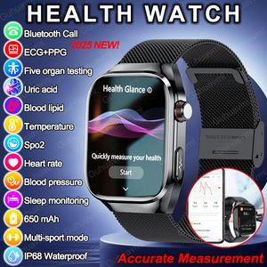 손목전자시계 2025 건강 글랜스 ECG AI 진단 스마트 시계 남성 심박수 혈압 IP68 방수 Smartwatches For HU