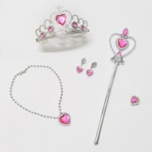 공주왕관 5종세트 목걸이 왕관 귀걸이 반지 요술봉 네오텍스 화신지업사