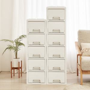 리빙스마일 퍼펙트 슬림 라탄 서랍장 화이트마블 6단